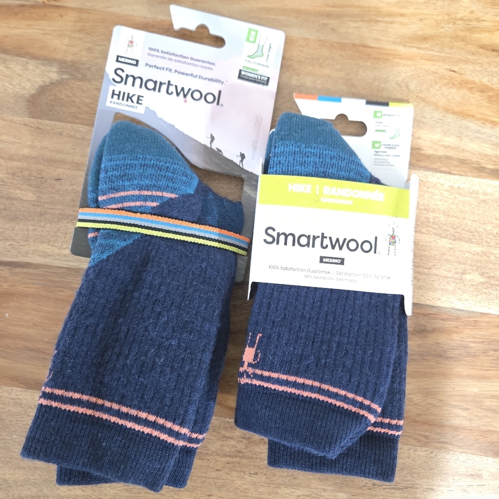 Lot Of 2 Pairs Smartwool Full Cushion Hike Size Medium Wool Womens Deep Navy